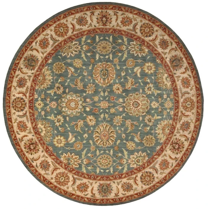 Nourison Living Treasures Round Area Rug LI05-Aqua