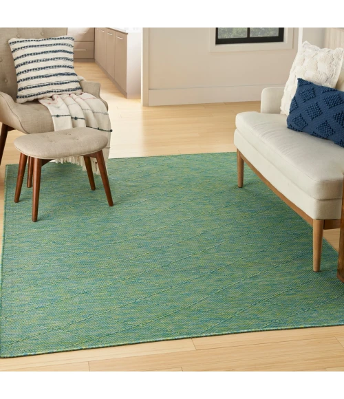 Nourison Washable Solutions Blue/Green WSL01 7 ft. X 10 ft. Rect. Rug
