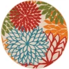 Nourison Home Aloha ALH05 Green 5 ft. 3 in. Round Area Rug
