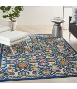Nourison Home Allur ALR03 Navy Multicolor 5 ft. 3 in. X 7 ft. 3 in. Area Rug