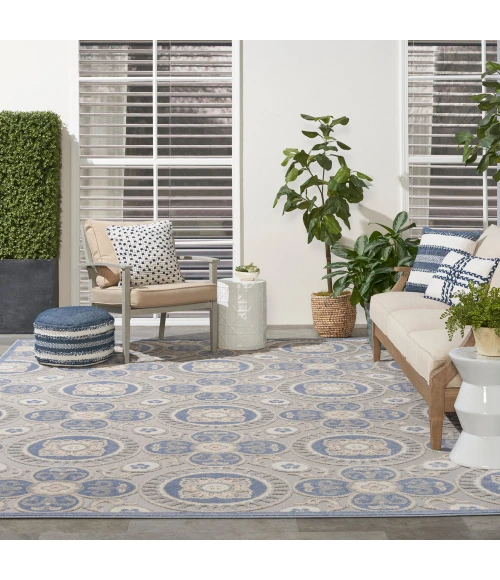 Nourison Aloha Area Rug ALH30 Blue/Grey