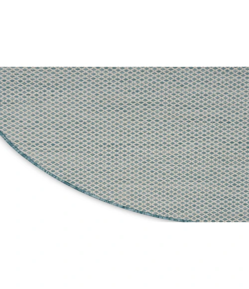 Nourison Courtyard Ivory Aqua COU01 6 ft. Round Rug