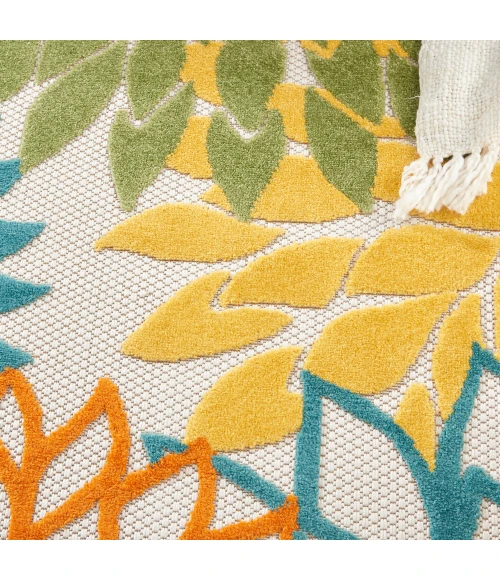 Nourison Aloha Area Rug ALH05 Turquoise Multicolor