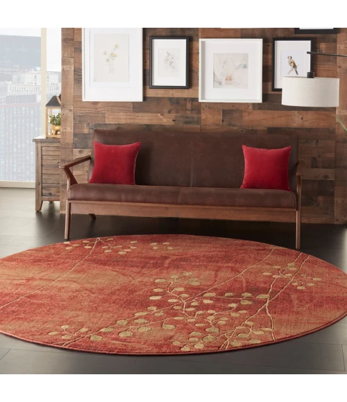 Nourison Somerset Round Area Rug ST74-Flame