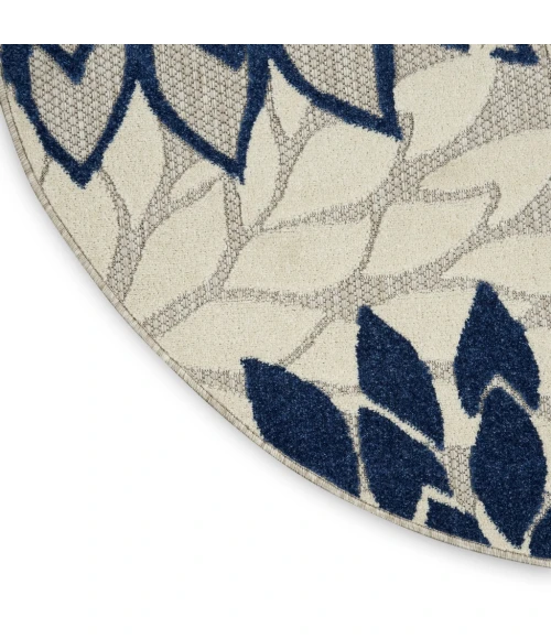 Nourison Aloha Round Area Rug ALH05-Ivory/Navy