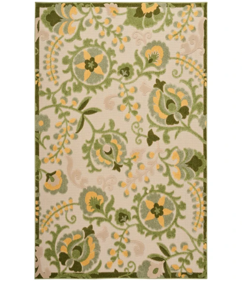 Nourison Aloha Ivory Green ALH17 3 ft. 6 in. X 5 ft. 6 in. Rectangle Rug