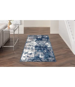Nourison Home Grafix GRF38 Navy Blue 2 ft. X 6 ft. Area Rug