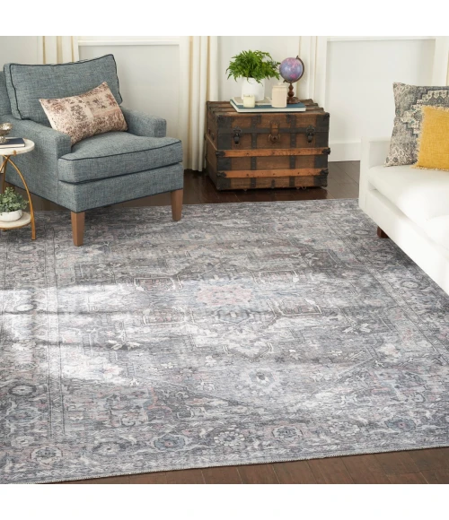 Nicole Curtis Machine Washable Series 1 Area Rug SR101 Black 8' x 10'