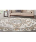 Nourison Astra Machine Washable Silver Grey ASW12 5 ft. 3 in. Round Rug
