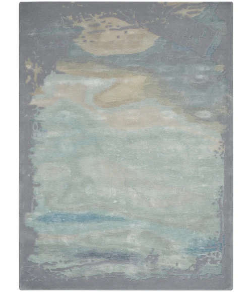 Nourison Prismatic Area Rug PRS19 Seafoam/Silver 5'6" x 7'5"