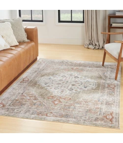 Nourison Home Astra Machine Washable ASW11 Sage Multi 5 ft. 3 in. X 7 ft. Area Rug