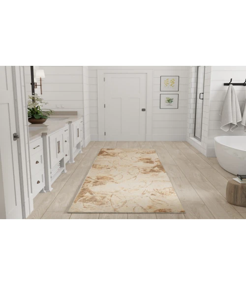 Nourison Astra Machine Washable Beige ASW14 2 ft. X 6 ft. Rectangle Rug