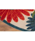Nourison Aloha Ivory Multicolor ALH33 5 ft. 3 in. Round Rug