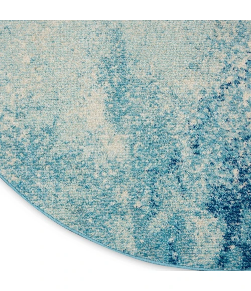 Nourison Passion Round Area Rug PSN10-Navy/Light Blue