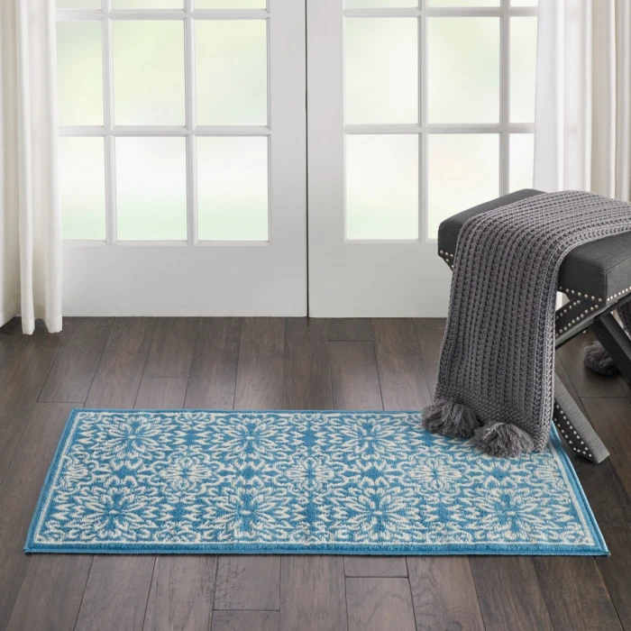 Nourison Jubilant Runner Area Rug JUB06-Ivory/Blue