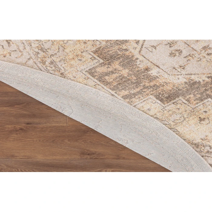 Nourison Astra Machine Washable Beige ASW13 7 ft. 10 in. Round Rug