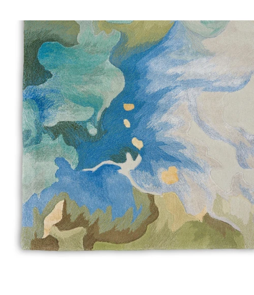 Nourison Prismatic Area Rug PRS16 Seafoam 9'9" x 13'9"