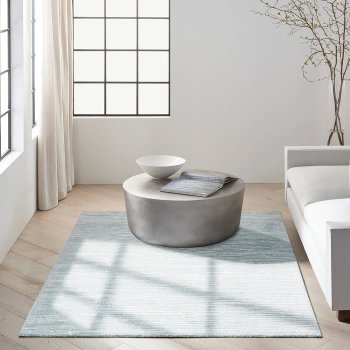 Calvin Klein Linear Area Rug LNR01 Light Blue