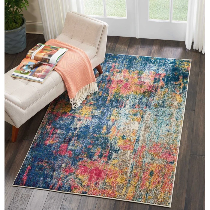 Nourison Celestial Area Rug CES09-Blue/Yellow