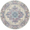 Nourison Home Grafix GRF14 Ivory Pink 4 ft. Round Area Rug