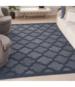 Nourison Home Easy Care NES01 Navy Blue 9 ft. X 12 ft. Area Rug