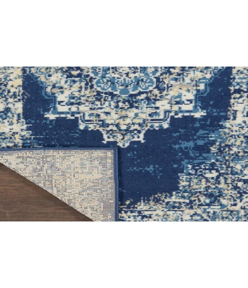 Nourison Grafix Navy Blue GRF14 2 ft. X 6 ft. Rectangle Rug