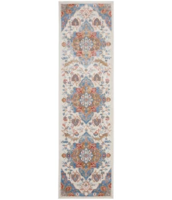 Nourison Home Elation ETN09 Ivory Blue 2 ft. 3 in. X 7 ft. 6 in. Area Rug
