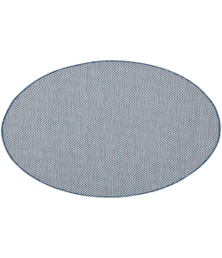 Nourison Home Courtyard COU01 Ivory Blue 4 ft. Round Area Rug