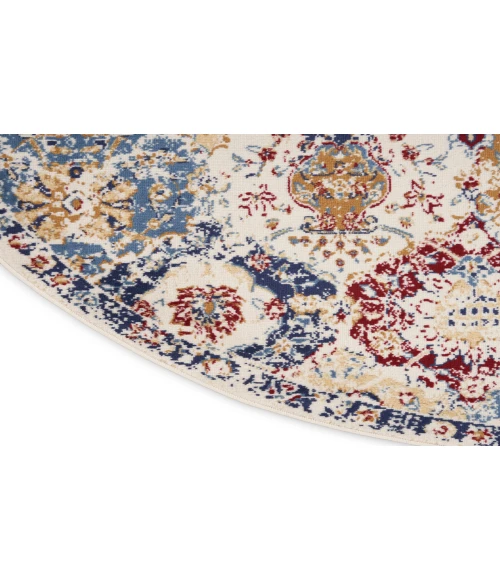 Nourison Grafix Blue Multicolor GRF31 8 ft. Round Rug