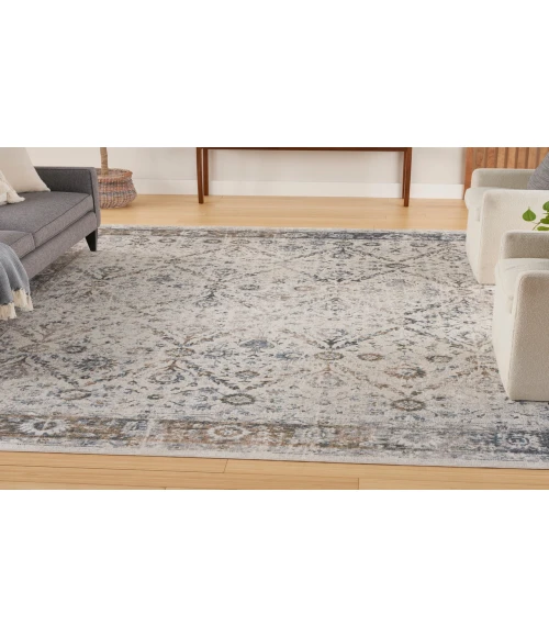 Nourison Astra Machine Washable Ivory Blue ASW16 7 ft. 10 in. X 10 ft. Rectangle Rug