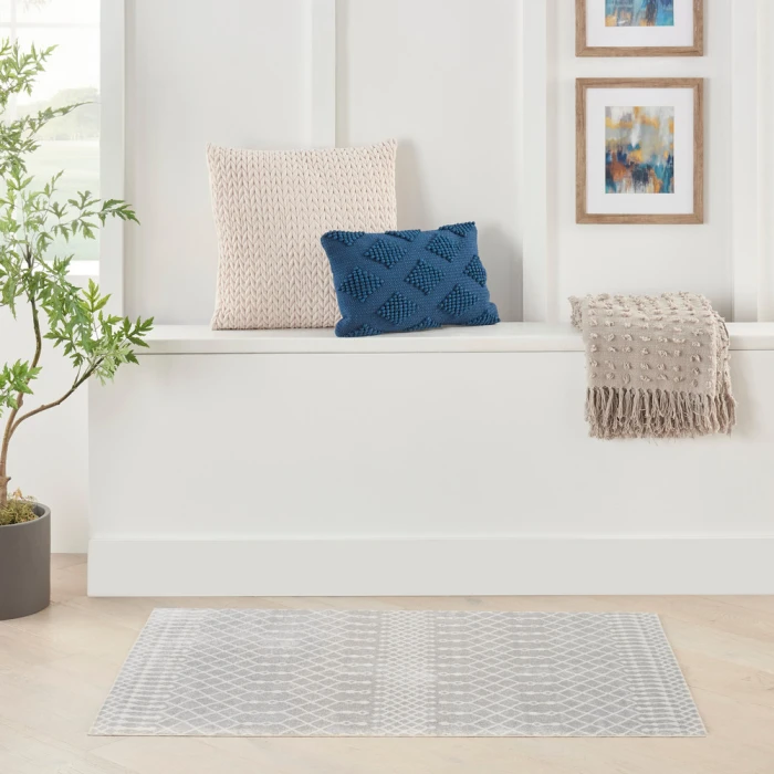 Nourison Astra Machine Washable Area Rug ASW10 Grey