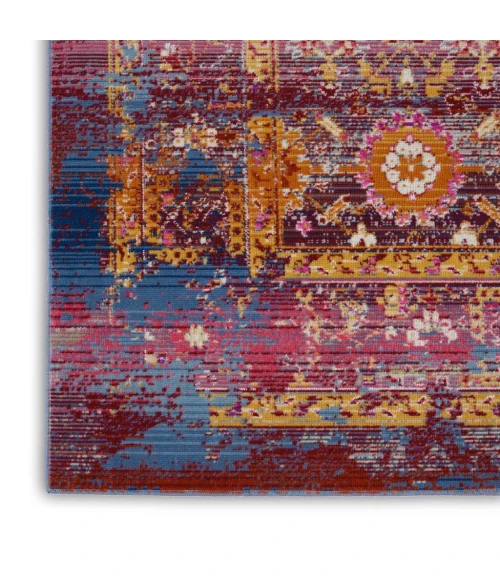 Nourison Vintage Kashan Area Rug VKA03-Red/Multicolor