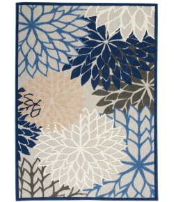 Nourison Home Aloha ALH05 Blue Multicolor 3 ft. 6 in. X 5 ft. 6 in. Area Rug