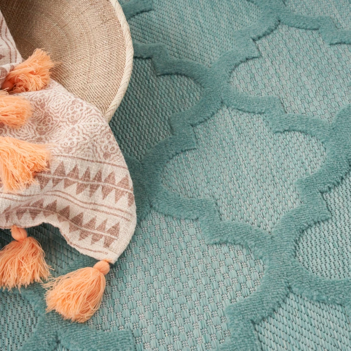 Nourison Easy Care Area Rug NES01 Aqua/Teal