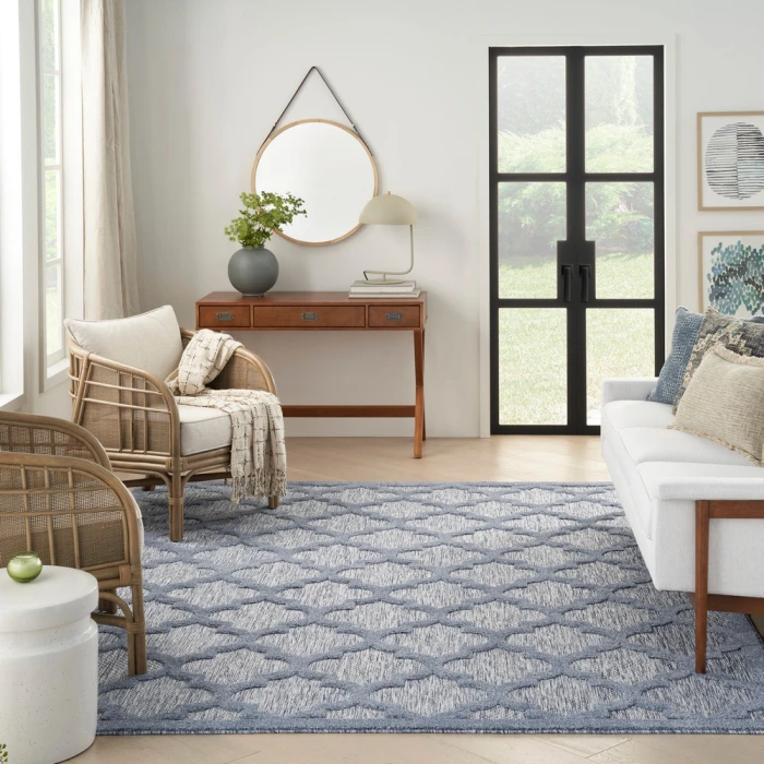 Nourison Easy Care Area Rug NES01 Denim Blue