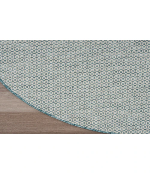 Nourison Courtyard Ivory Aqua COU01 5 ft. X 8 ft. Oval Rug