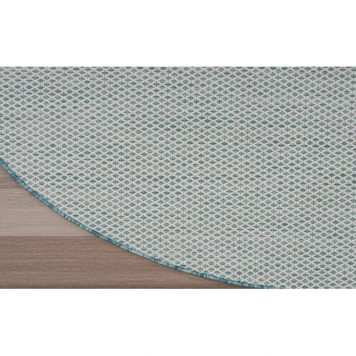 Nourison Courtyard Ivory Aqua COU01 5 ft. X 8 ft. Oval Rug