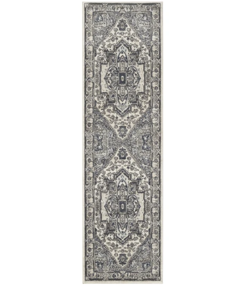 Nourison Quarry Ivory Navy QUA18 8 ft. Rect. Rug