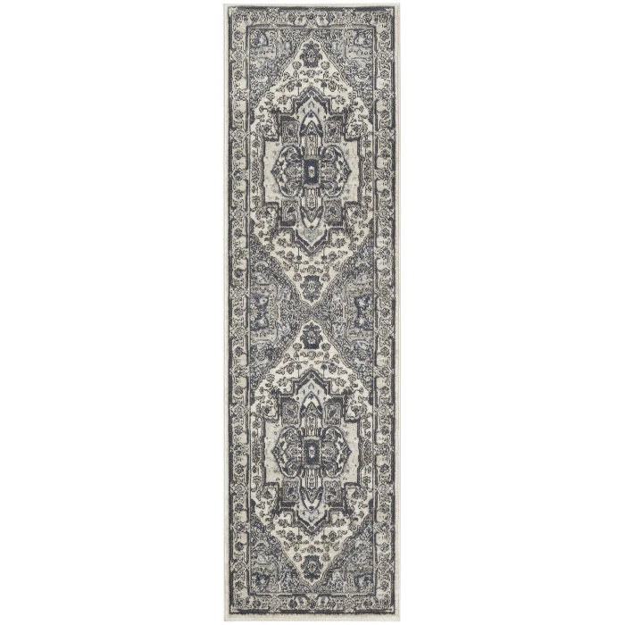 Nourison Quarry Ivory Navy QUA18 8 ft. Rect. Rug