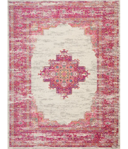 Nourison Passion Area Rug PSN03-Ivory/Fuchsia
