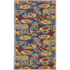 Nourison Home Aloha ALH17 Navy Multicolor 2 ft. 3 in. X 8 ft. Area Rug