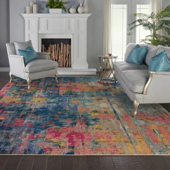 Nourison Celestial Area Rug CES09-Blue/Yellow