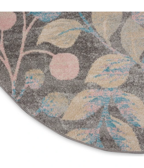 Nourison Tranquil Round Area Rug TRA03-Grey/Beige