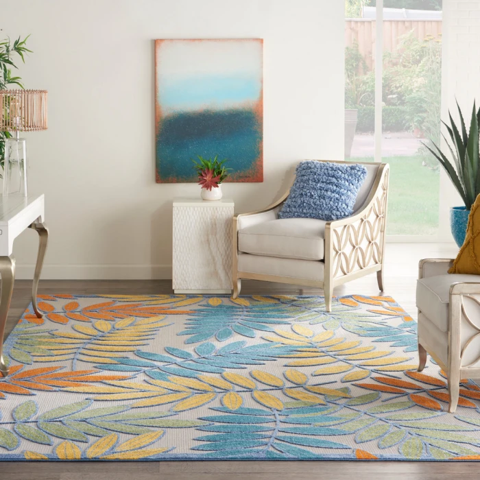 Nourison Aloha Area Rug ALH18 Ivory/Multi