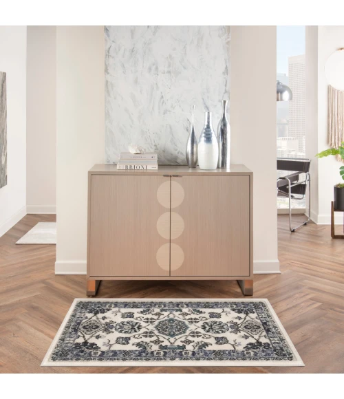 Nourison Home Nourison Essentials Ivory Blue NRE05 2 ft. X 4 ft. Rectangle Rug