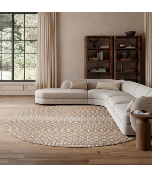 Nourison Positano Beige POS02 8ft. Round Rug
