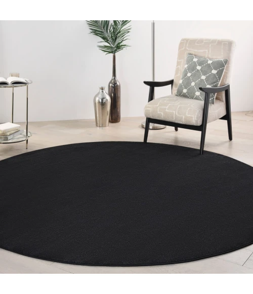 Nourison Essentials Black Area Rug NRE01-Black