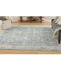 Nourison Astra Machine Washable Teal Beige ASW16 6 ft. 7 in. X 9 ft. Rectangle Rug
