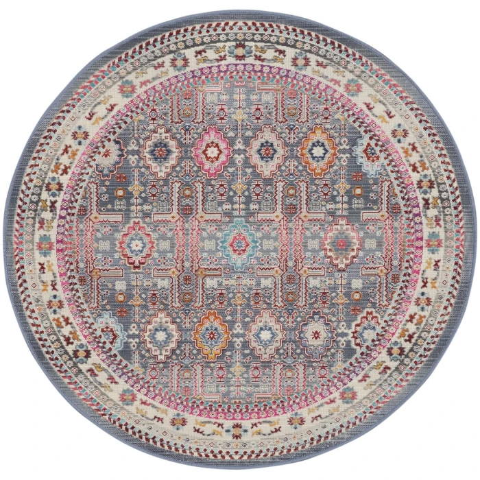 Nourison Vintage Kashan Area Rug VKA05-Grey/Multi