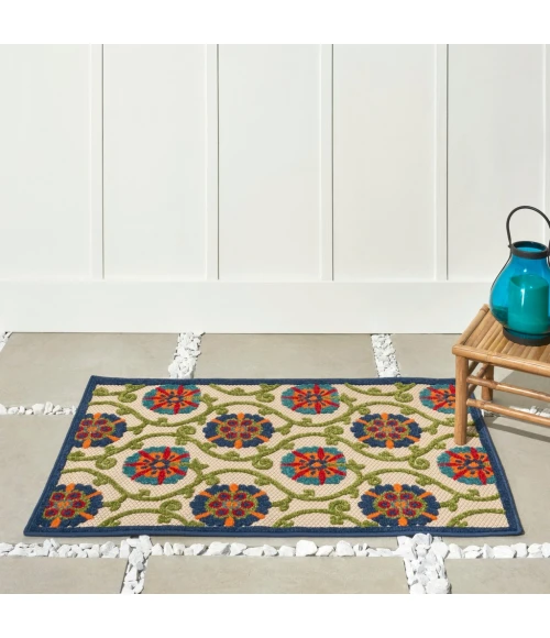 Nourison Aloha Area Rug ALH19-Blue/Multicolor